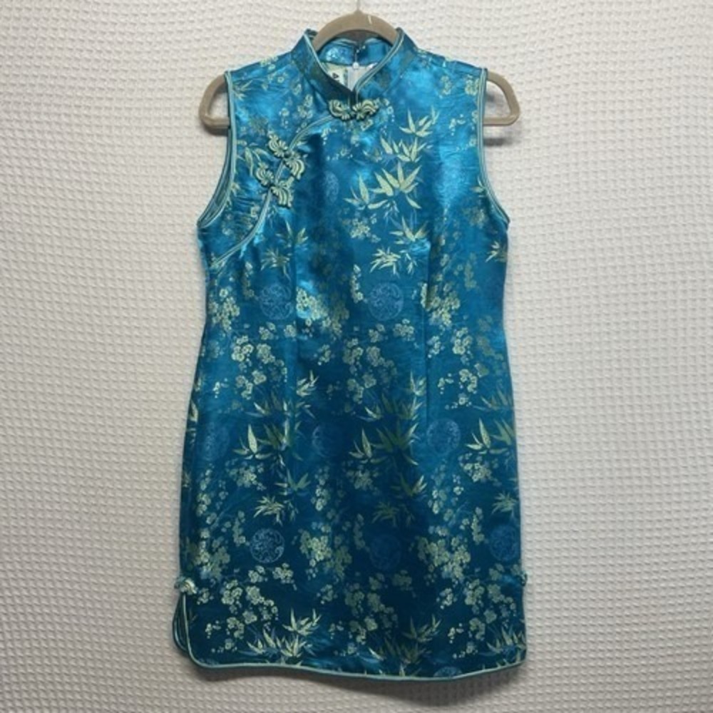 VTG Binn Shuan Satin Floral Qipao Cheongsam Dress Women AsianXXL / USM Vietnam